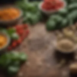 Illustration of plant-based diet ingredients