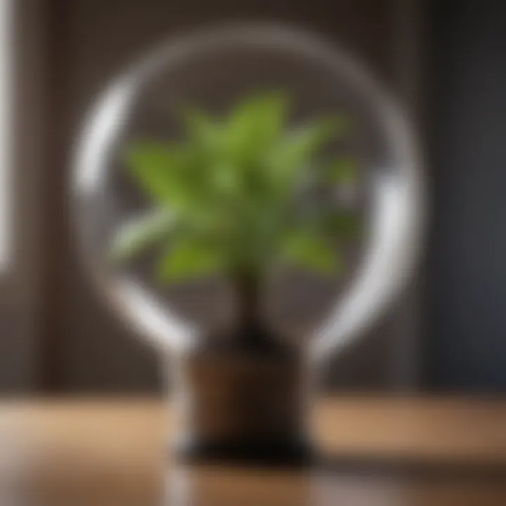 Plant Inside Light Bulb Design