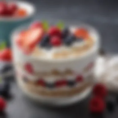 Nutrient-Rich Greek Yogurt Parfait adorned with Fresh Berries Protein-Packed Greek Yogurt Parfait with Berries