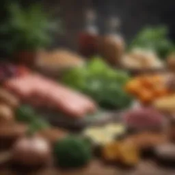 A diverse selection of protein-rich foods showcasing plant and animal sources.