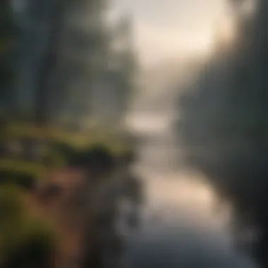 Finding Clarity in Nature A serene landscape with a foggy horizon symbolizing introspection
