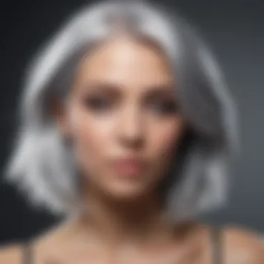 Vibrancy of Dyed Silver Hair Luxurious silver hair showcasing vibrant color