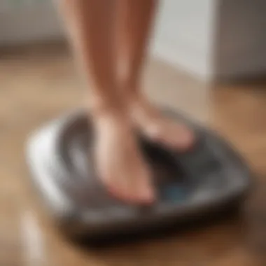 Close-up of Shiatsu foot massager with heat feature