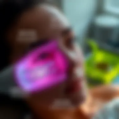 An illustration depicting the various benefits of using the Skin Camp under eye massager.