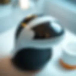 A close-up view of the Skin Camp under eye massager showcasing its sleek design.