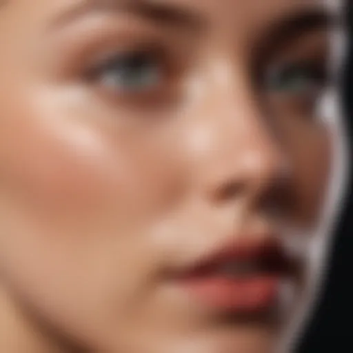 Close-up of a clear, glowing complexion showcasing healthy skin