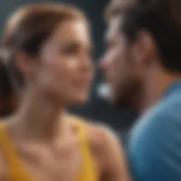 A serene couple engaged in a heartfelt conversation
