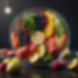 A vibrant assortment of colorful fruits and vegetables representing a diverse diet.