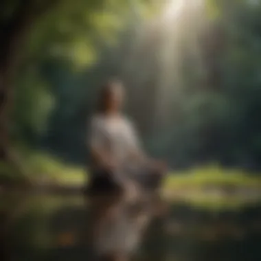 The Power of Mindfulness An individual meditating in a tranquil setting