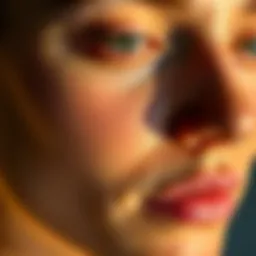 Close-up of a luminous facial skin illustrating clarity
