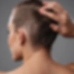 Close-up of a person scratching their scalp with discomfort