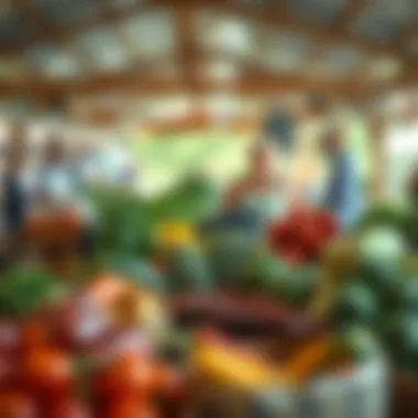 Farmers market showcasing local selections