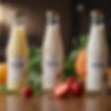 Diverse Non-Dairy Kefir Varieties An assortment of non-dairy kefir options, showcasing various plant-based alternatives.