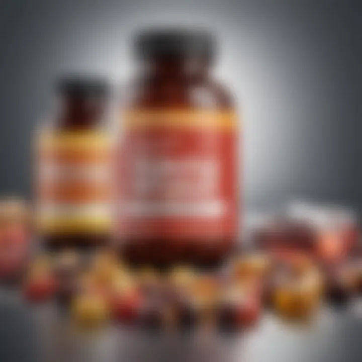 A diverse array of multivitamin formulations on a clean surface