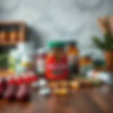 Diverse Multivitamin Options A selection of daily multivitamin supplements arranged artfully on a wooden table.