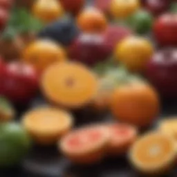 Vibrant fruits rich in Vitamin A and C