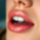 A close-up view of healthy, hydrated lips