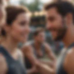 Group of friends engaging in a supportive conversation