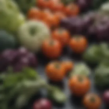 Nutrient-Rich Vegetables A close-up view of nutrient-rich vegetables emphasizing their role in a balanced diet