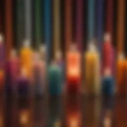 A spectrum of candles in various colors representing different energies