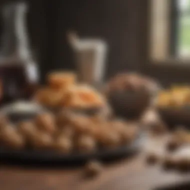 Low-Carb Snacks Variety of low-carb snacks arranged on a table