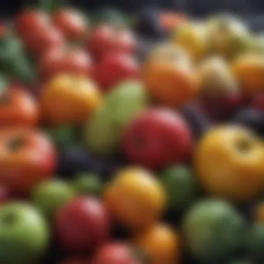 Nutrient-Rich Fruits and Vegetables An assortment of colorful fruits and vegetables rich in antioxidants and nutrients