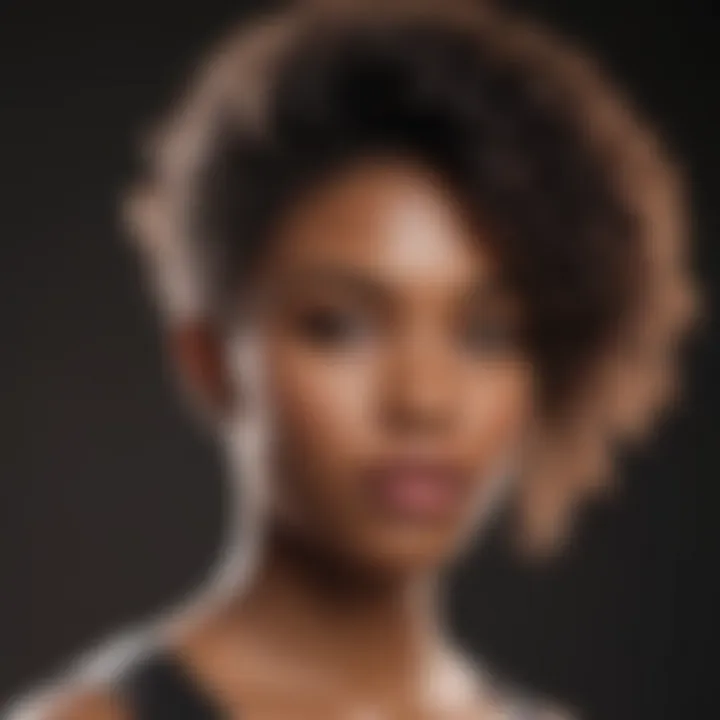 Natural hair being styled with heat protectant