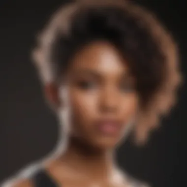 Artful Styling with Natural Hair Protectant Natural hair being styled with heat protectant