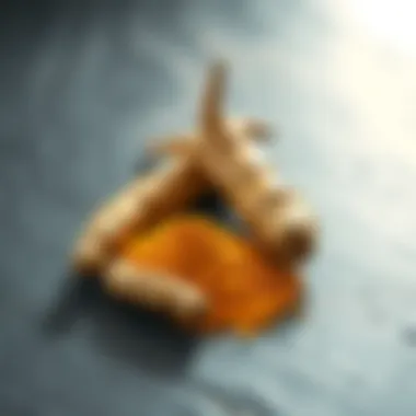 Turmeric root and powdered form