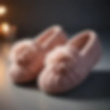 Modern Knit Slippers with Cozy Pom-Pom Accents Modern knit slippers with cozy pom-pom accents