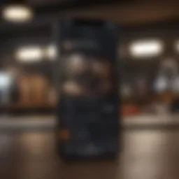 Elegant smartphone displaying dating app interface