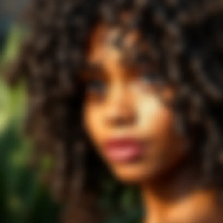 A close-up of healthy 2B curls reflecting shine and vitality