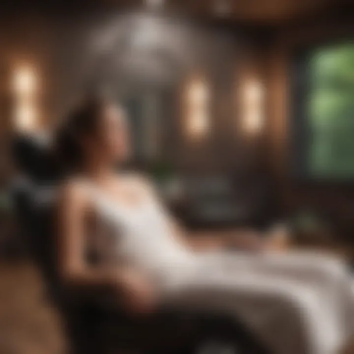A tranquil spa setting with a treatment chair and gentle lighting