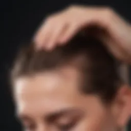Close-up of a person scratching their scalp, illustrating discomfort caused by itchiness.