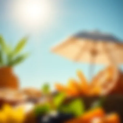 Illustration of vitamin D sources like sunlight and food