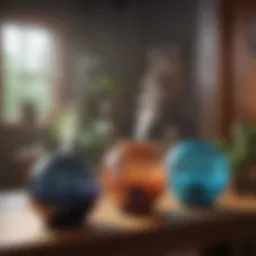 Different types of humidifiers displayed in a home setting