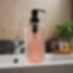 Refillable antibacterial soap dispenser showcasing eco-friendly design