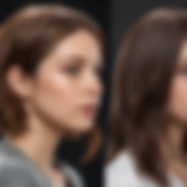 Before and after comparison of hair treated with silicone-free versus silicone-laden products.