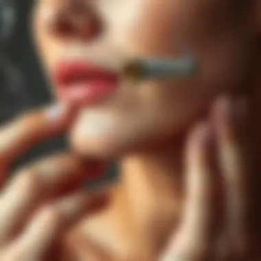 Illustration showing the effects of smoking on skin elasticity