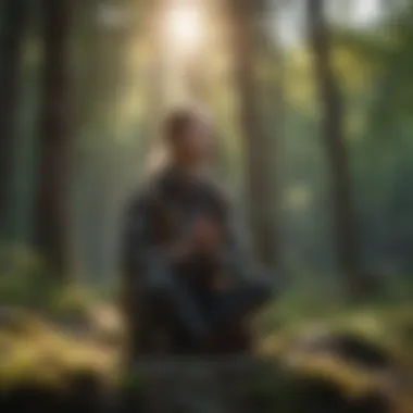 Mindfulness Practice in Nature Person practicing mindfulness in nature