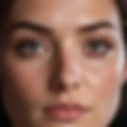 Close-up of dark circles under the eyes highlighting skin texture