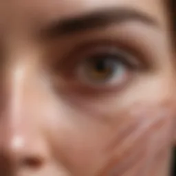 Illustration depicting the anatomy of skin layers around the eyes