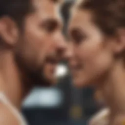 A serene moment between partners showcasing intimacy