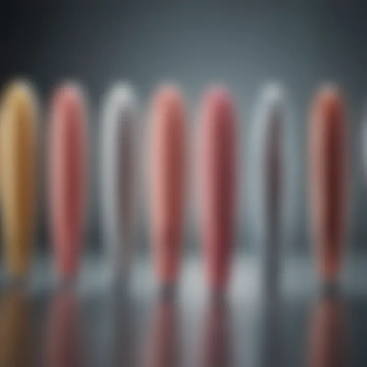 Visual representation of the various sizes and shapes of vaginal dilators