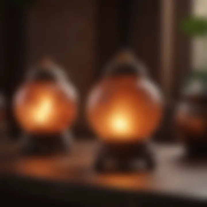 An arrangement of Himalayan lamps showcasing their varying shapes and sizes.