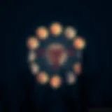 Phases of the moon illustrated with menstrual cycle overlay