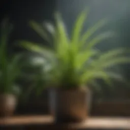 Lush green spider plant basking in natural sunlight