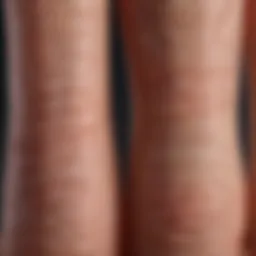 Close-up view of fingernails showing vertical ridges