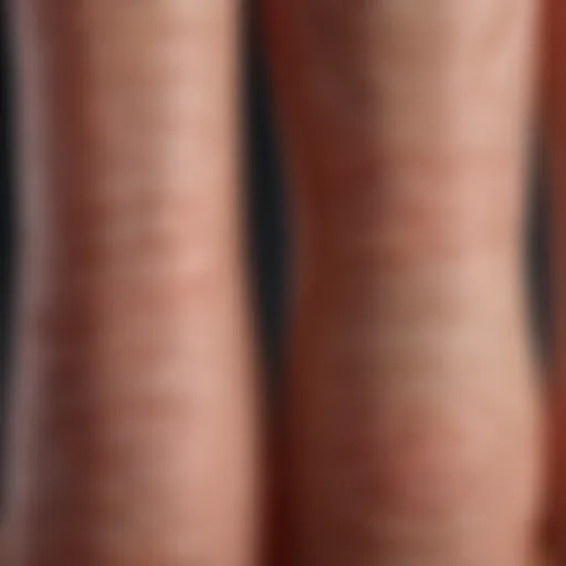 Close-up view of fingernails showing vertical ridges