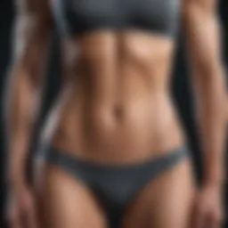 Sculpted lower abdominal muscles